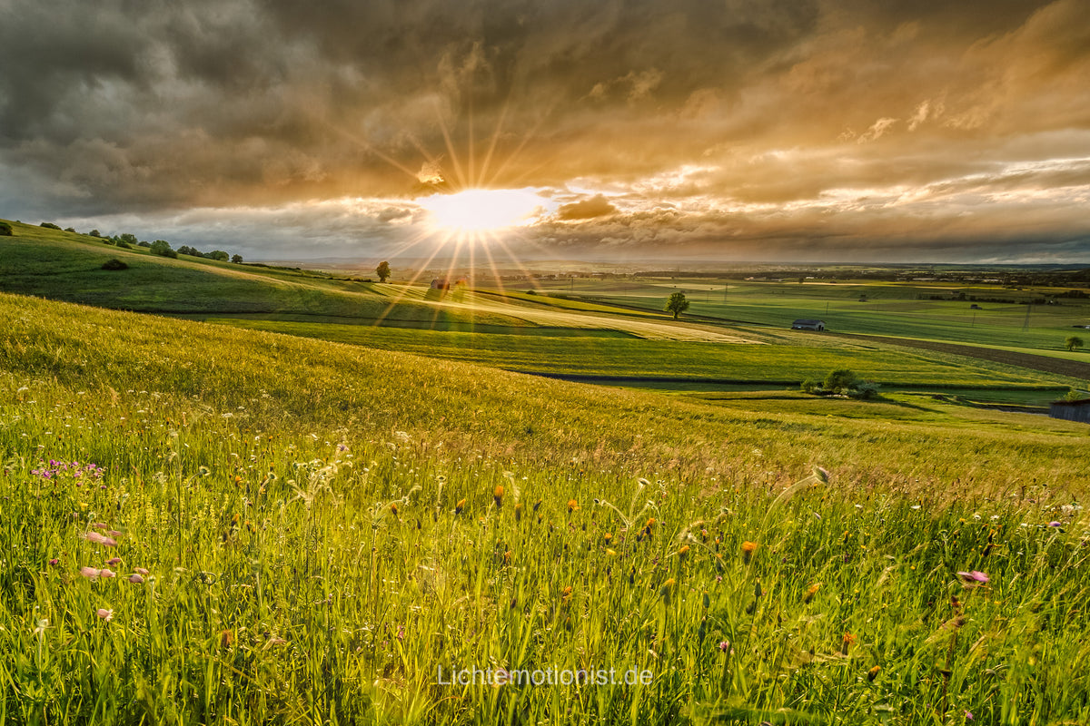Sonnenuntergang zwischen Licht und Schatten