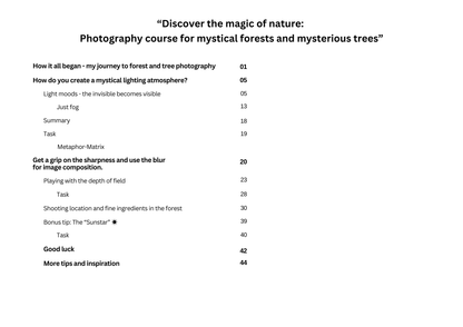 E-Book - Photography course for mystical forests and trees - Part 2