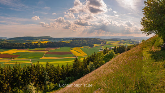 Panoramablick über die Felder des Fürstenbergs