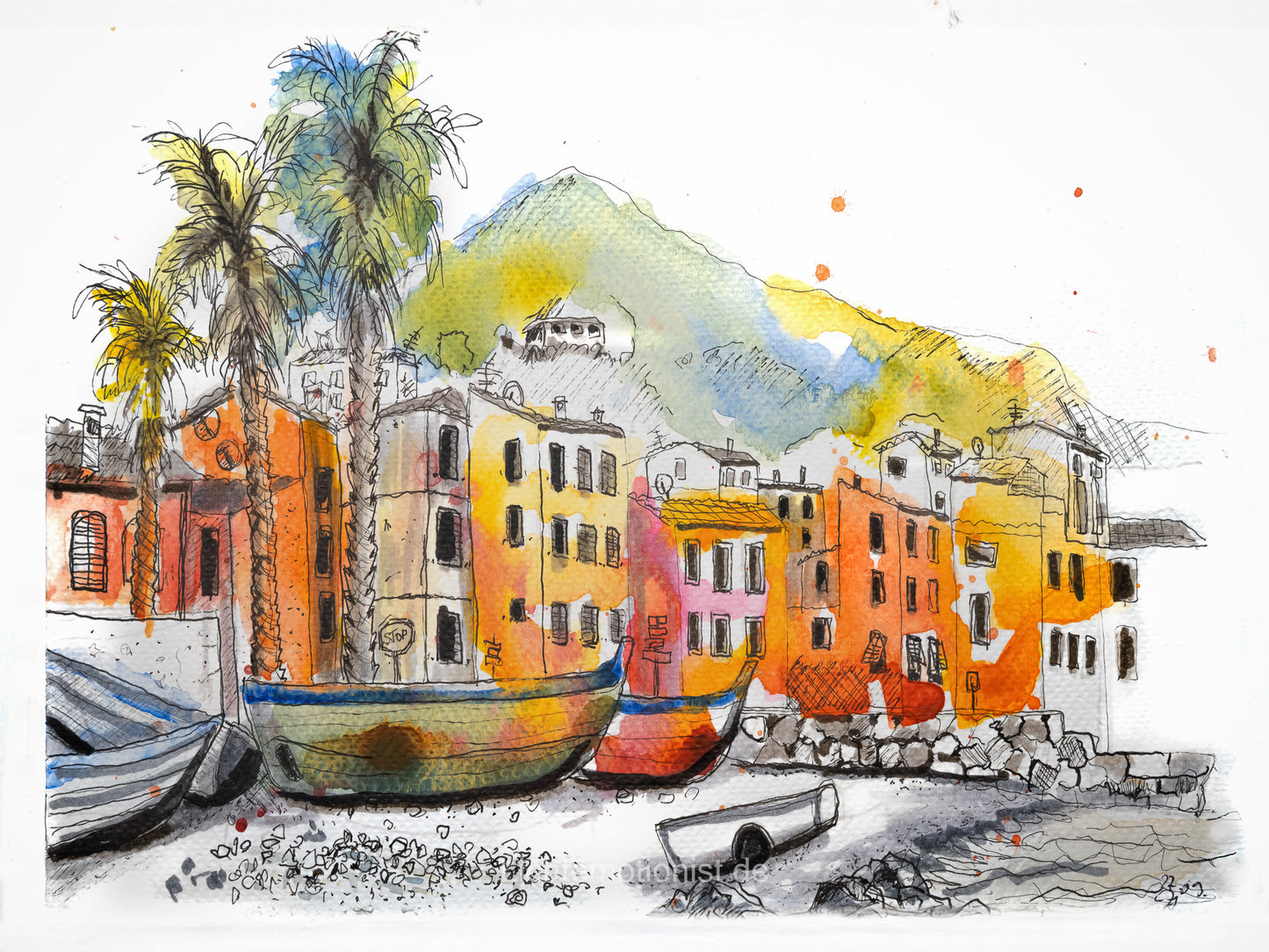 Charakterlinien: Urbane Impressionen in Aquarell - Elba Boote